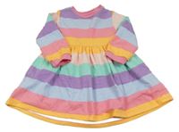 Barevné pruhované teplákové šaty F&F