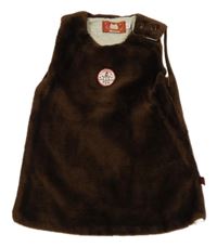 Čokoládové plyšové podšité šaty se sněhulákem 
