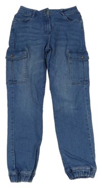 Modré jogger cargo rifle s kapsami Yigga 