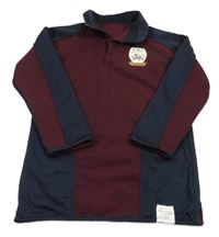 Tmavomodro-vínový pruhovaný sportovní fotbalový dres 