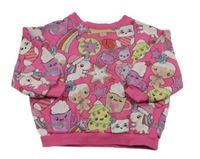 Růžová oversize mikina s obrázky Next