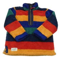 Barevná pruhovaná chlupatá mikina s rolákem Joules