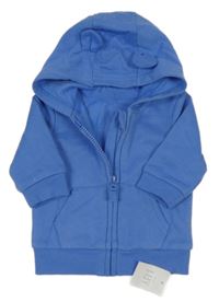 Nové - Modrá propínací mikina s kapucí George 