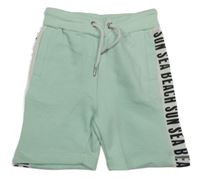 Světlemodré teplákové kraťasy s nápisem Zeeman