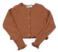 Oranžovobéžové žebrované svetrové bolerko H&M