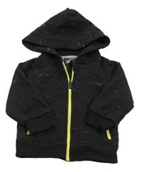 Černá melírovaná propínací mikina s kapucí Rebel