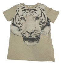 Béžové tričko s tygrem H&M