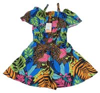 Nové - Černý kraťasový overal s listy Monsoon