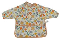 Bílo-broskvový nepromokavý bryndák s kytičkami Nutmeg