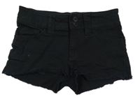 Černé riflové kraťasy s prošoupáním H&M
