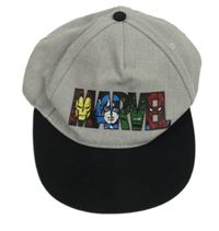 Šedo-černá plátěná kšiltovka s hrdiny Marvel
