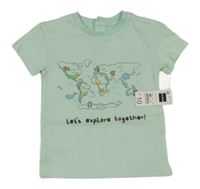 Nové - Světlezelené tričko s mapou Dunnes