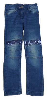 Modré teplákové skinny fit rifle s flitry Lupilu