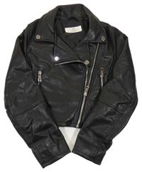 Černý koženkový crop podšitý křivák H&M
