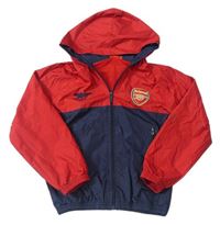Tmavomodro-červená šusťáková fotbalová podzimní bunda Arsenal 