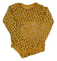 Okrovo-černé puntíkaté body Sweet&Soft