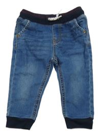 Modré cuff teplákové rifle s úpletovým pasem Topomini