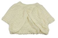 Smetanové vzorované chlupaté svetrové bolérko