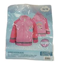 Nové - růžovo-tmavorůžová pláštěnka s jednorožcem a kapucí 