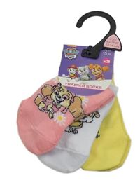 Nové - 3x - Ponožky s PAW PATROL - Růžové, bílé, žluté nickelodeon vel. 19-22