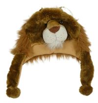 Medovo-hnědá chlupatá čepice - lev 