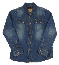 Tmavomodrá riflová košile ZARA