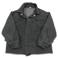 Tmavošedá riflová košilová bunda 