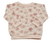 Světlerůžová mikina s růžemi PRIMARK