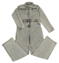 Světlešedá plísňová riflová kombinéza s límečkem Denim Co.