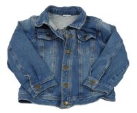 Modrá tepláková riflová bunda s límečkem Fagottino