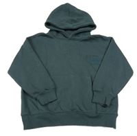 Tmavošedá mikina s nápisy a nášivkou a kapsou a kapucí ZARA