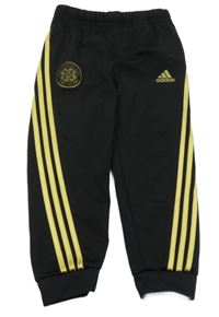 Černo-zlaté sportovní fotbalové tepláky Adidas