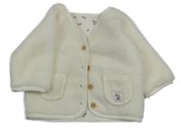 Smetanová huňatá podšitá bunda s třešničkami St. Bernard