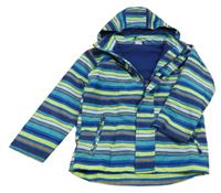 Pruhovaná šusťáková jarní bunda s odepínací kapucí KIDIVIO