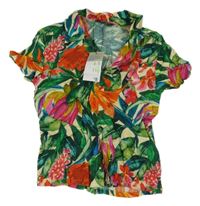 Nové - smetanovo-barevná košile s listy a květy PRIMARK