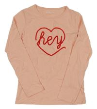 Broskvové triko se srdíčkem s nápisem GÉMO