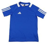 Safírovo-bílé funkční sportovní tričko Adidas