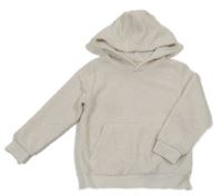 Bílá huňatá mikina s kapsou a kapucí H&M