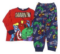 Červeno-tmavomodré pyžamo Avengers Marvel 