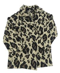 Béžovo-černý teplákový cardigan s leopardím vzorem Next