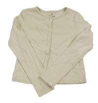 Béžové žebrované propínací triko H&M