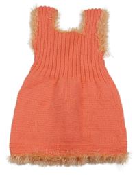Korálové svetrové šaty s třásněmi