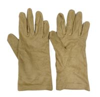 Hnědé semišové prstové rukavice