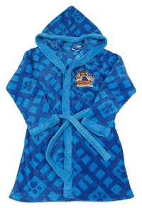 Modrý vzorovaný chlupatý župan s Paw Patrol a kapucí Nickelodeon