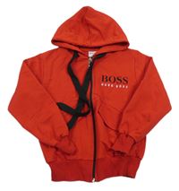 Červená propínací mikina s kapucí Hugo Boss