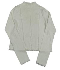 Bílé žebrované crop triko H&M