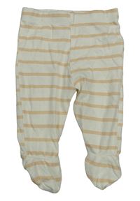 Smetanovo-béžové pruhované polodupky Sinsay