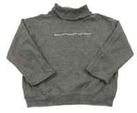 Tmavošedá úpletová mikina s nápisem a rolákem Zara