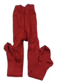 Tmavočervené vzorované punčocháče