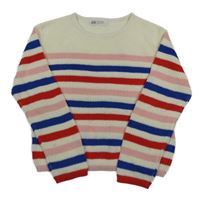 Smetanovo-barevný pruhovaný svetr H&M